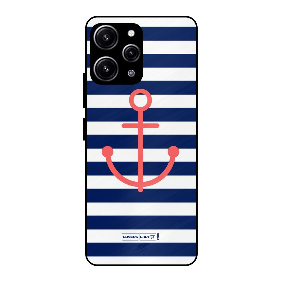 Anchor Stripes Glass Back Case for Redmi 12 4G