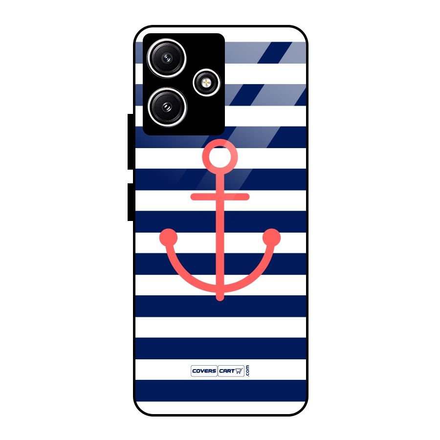 Anchor Stripes Glass Back Case for Redmi 12 5G