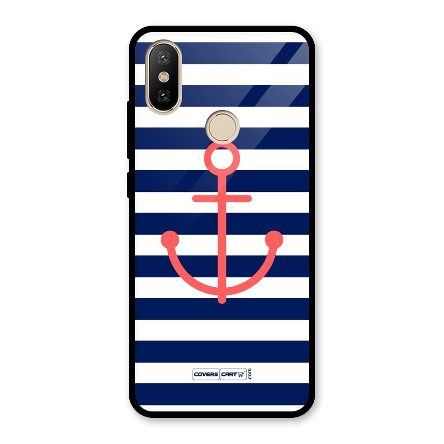Anchor Stripes Glass Back Case for Redmi A2