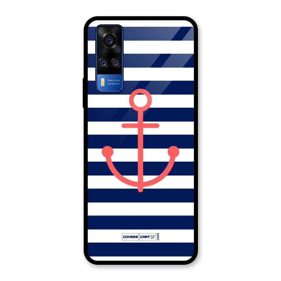Anchor Stripes Glass Back Case for Vivo Y31