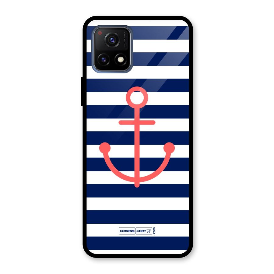 Anchor Stripes Glass Back Case for Vivo Y72 5G