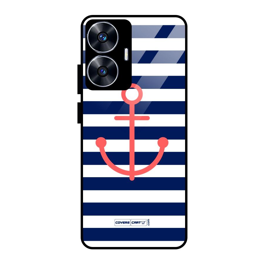 Anchor Stripes Glass Back Case for realme C55
