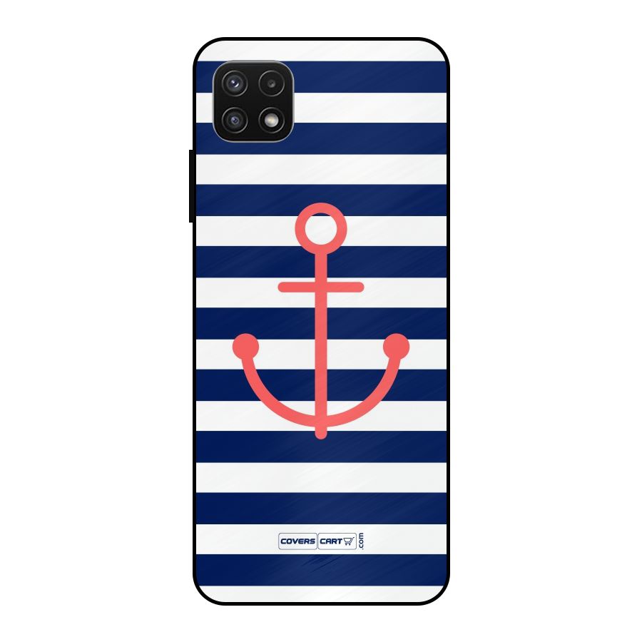 Anchor Stripes Metal Back Case for Galaxy A22 5G