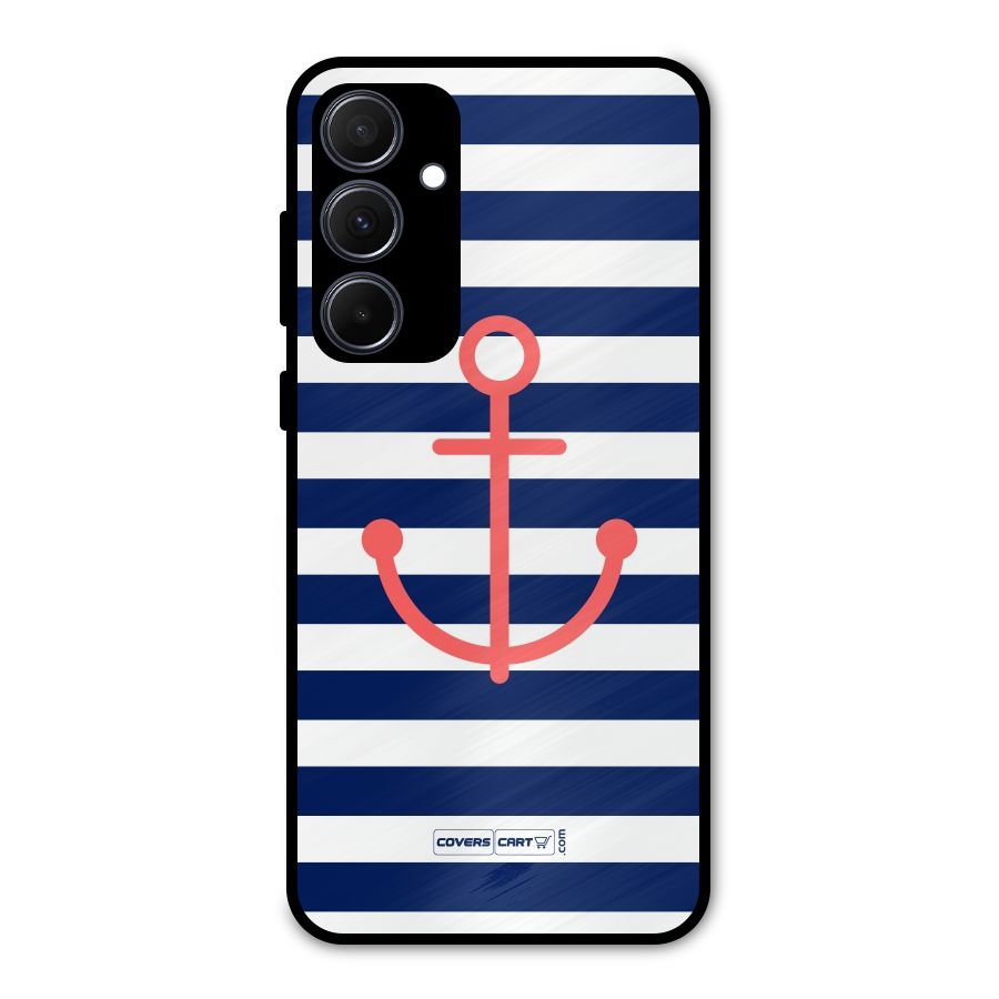 Anchor Stripes Metal Back Case for Galaxy A35