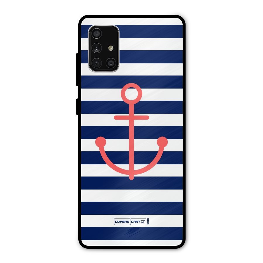 Anchor Stripes Metal Back Case for Galaxy A71