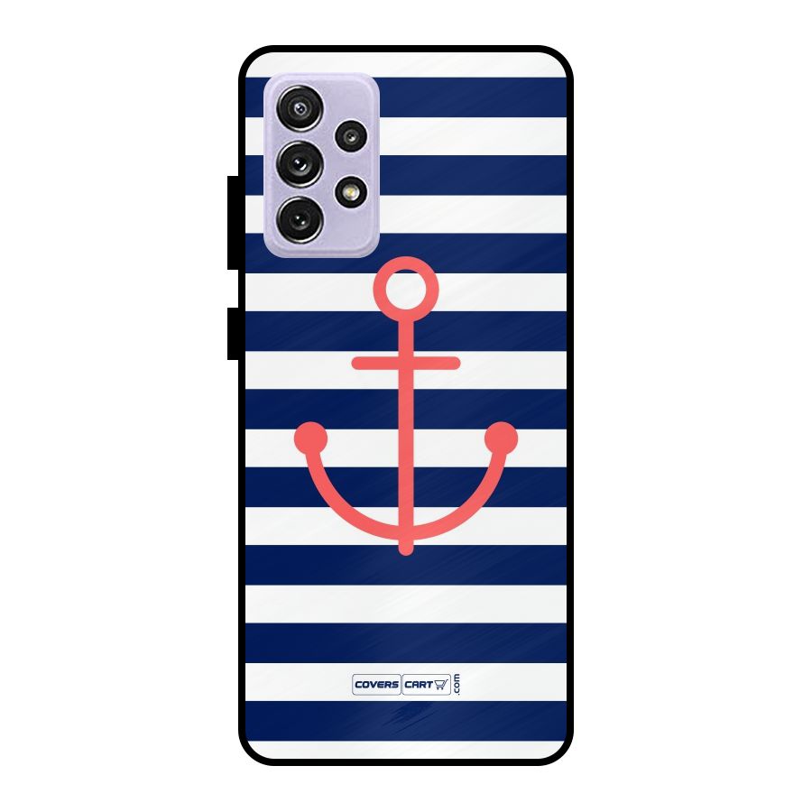 Anchor Stripes Metal Back Case for Galaxy A72