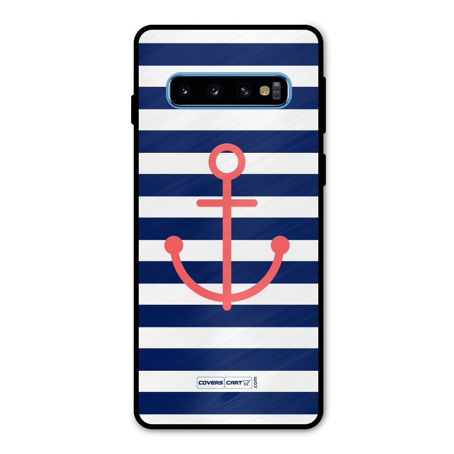 Anchor Stripes Metal Back Case for Galaxy S10