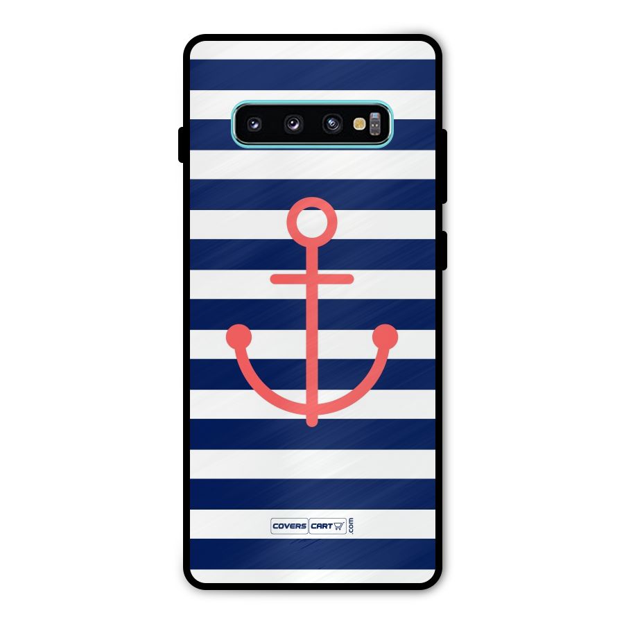 Anchor Stripes Metal Back Case for Galaxy S10 Plus