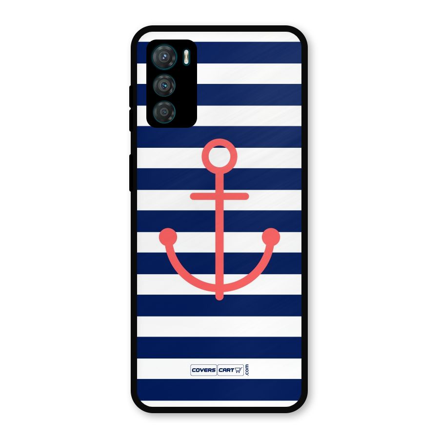 Anchor Stripes Metal Back Case for Moto G42