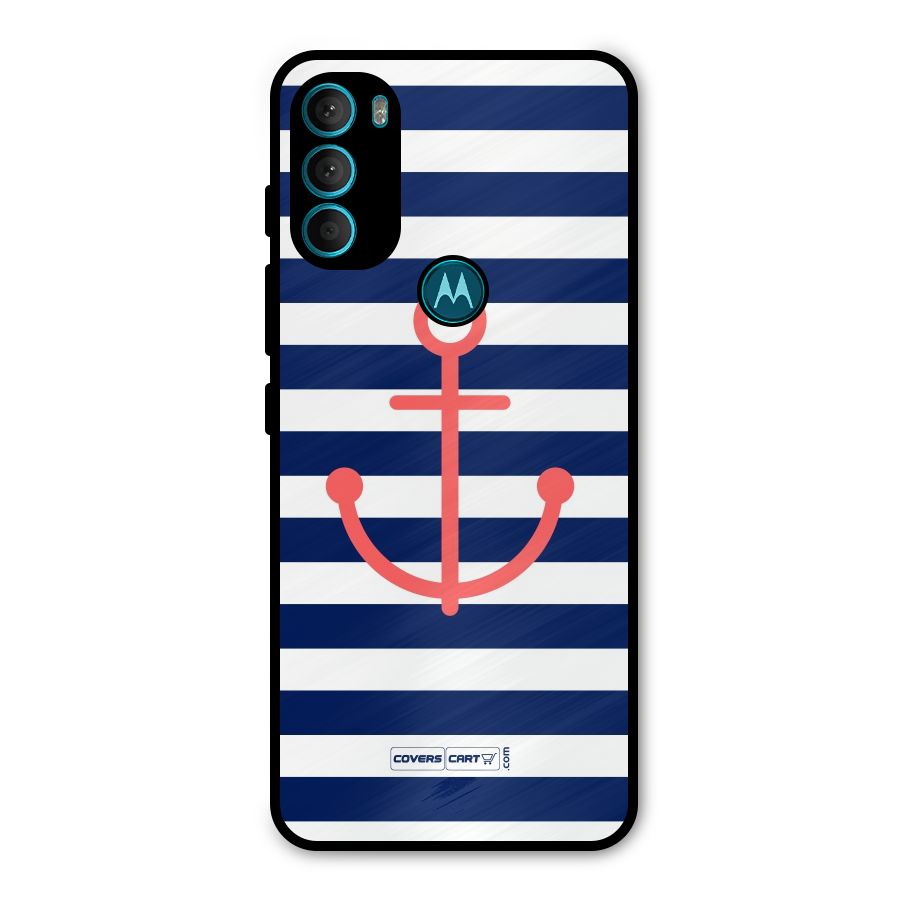 Anchor Stripes Metal Back Case for Moto G71 5G