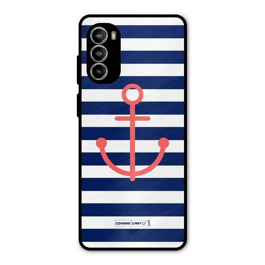 Anchor Stripes Metal Back Case for Moto G82