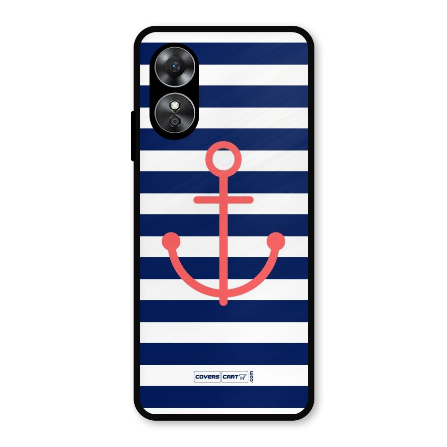 Anchor Stripes Metal Back Case for Oppo A17