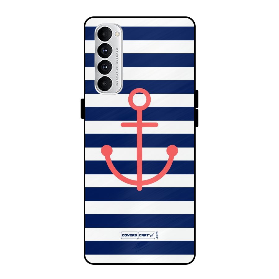 Anchor Stripes Metal Back Case for Oppo Reno4 Pro