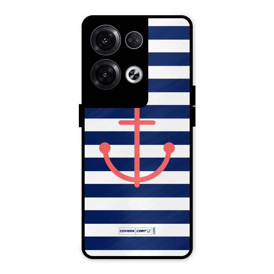 Anchor Stripes Metal Back Case for Oppo Reno8 Pro 5G
