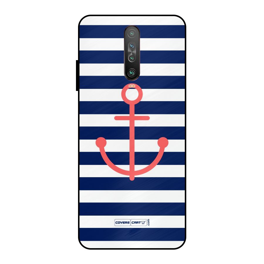 Anchor Stripes Metal Back Case for Poco X2