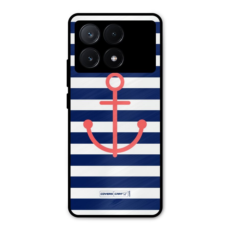 Anchor Stripes Metal Back Case for Poco X6 Pro