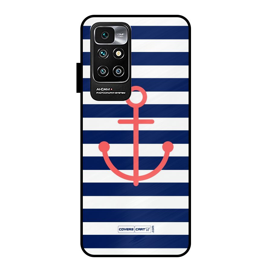 Anchor Stripes Metal Back Case for Redmi 10 Prime