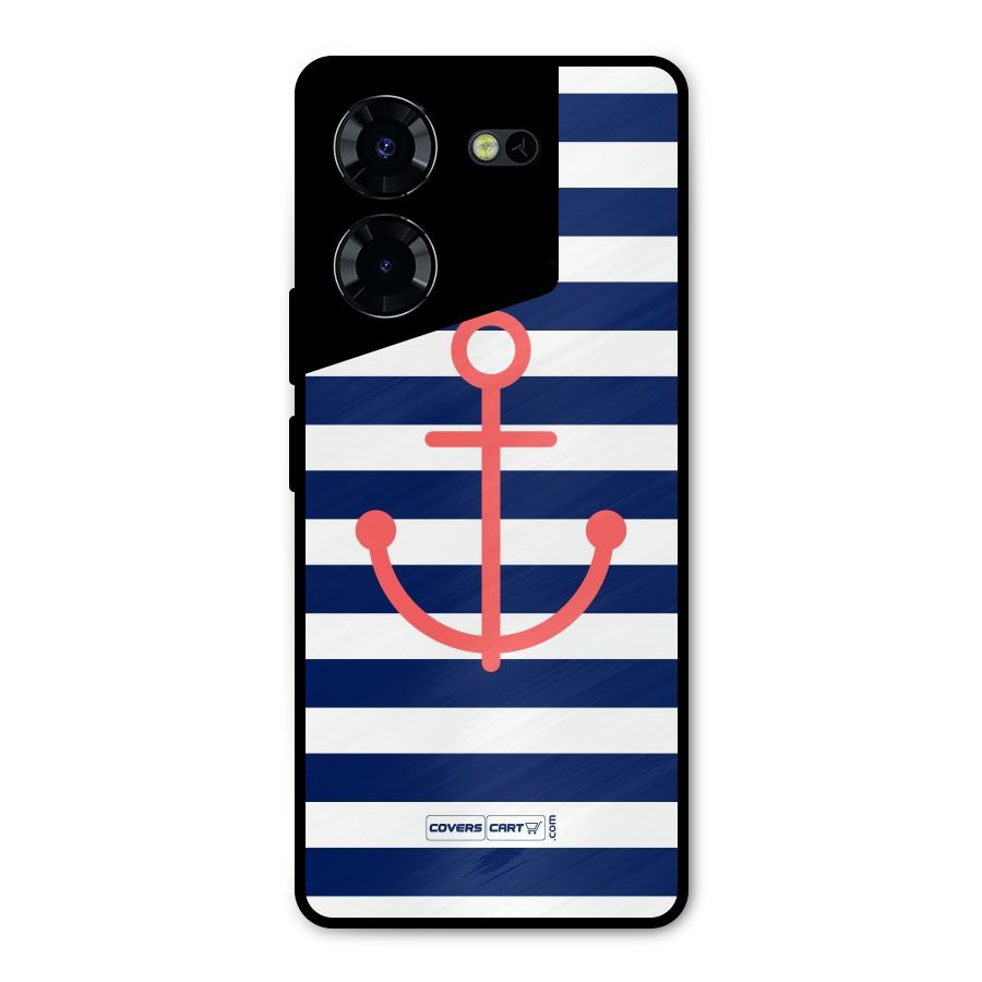 Anchor Stripes Metal Back Case for Tecno Pova 5 Pro 5G