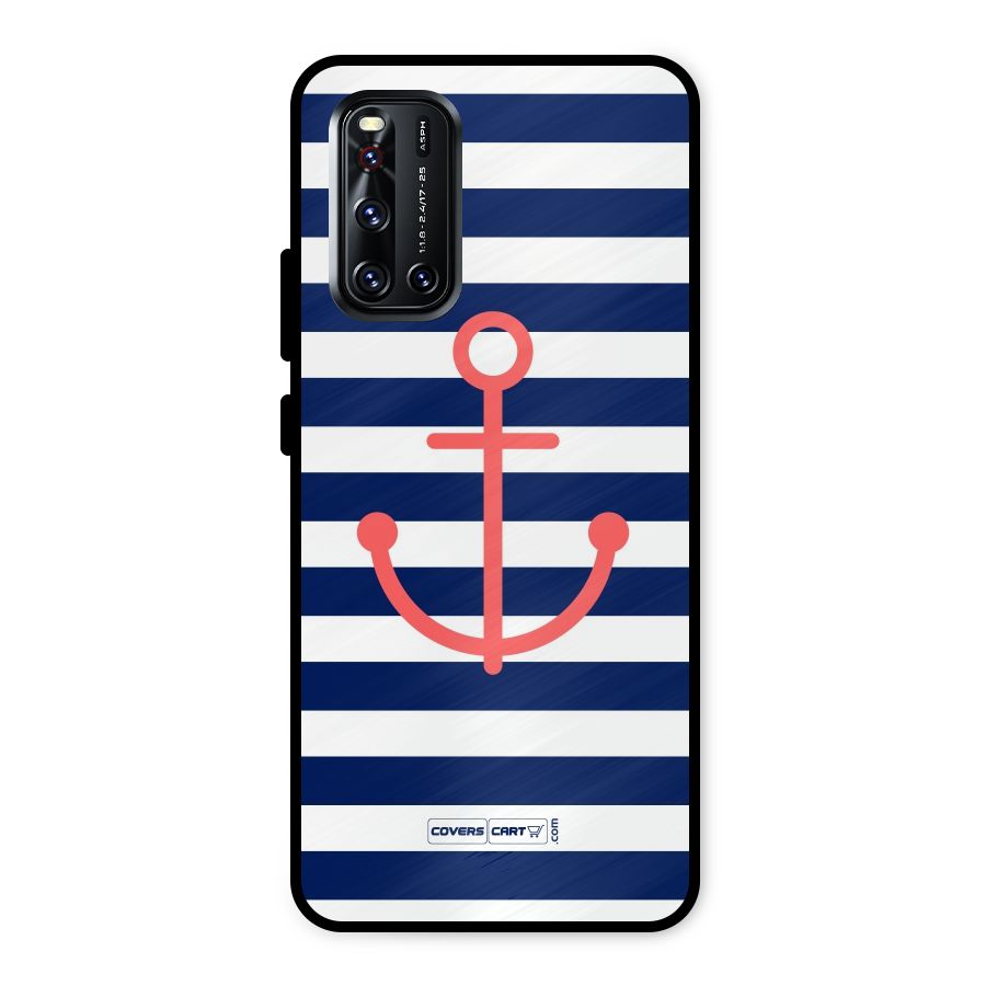 Anchor Stripes Metal Back Case for Vivo V19