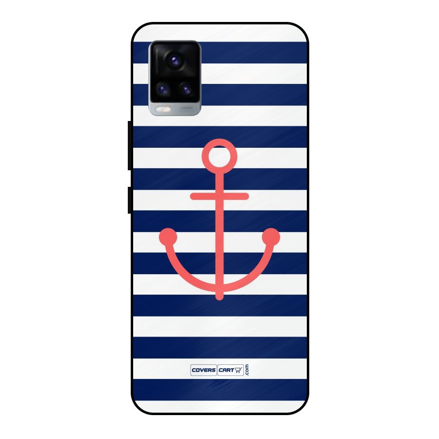 Anchor Stripes Metal Back Case for Vivo V20 2021