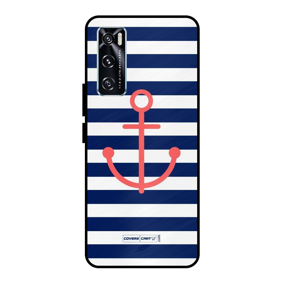 Anchor Stripes Metal Back Case for Vivo V20 SE