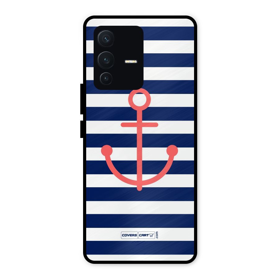 Anchor Stripes Metal Back Case for Vivo V23 5G