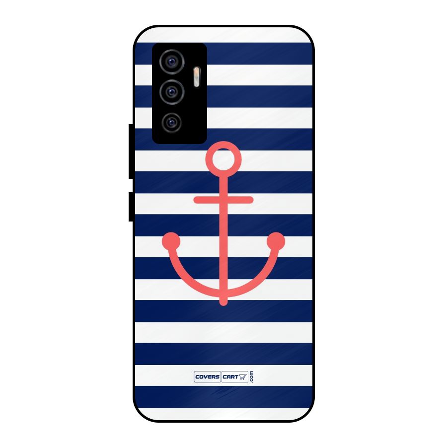 Anchor Stripes Metal Back Case for Vivo V23e