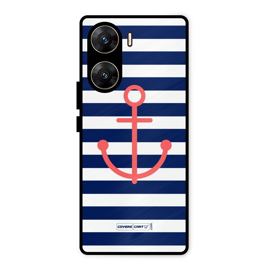 Anchor Stripes Metal Back Case for Vivo V29e