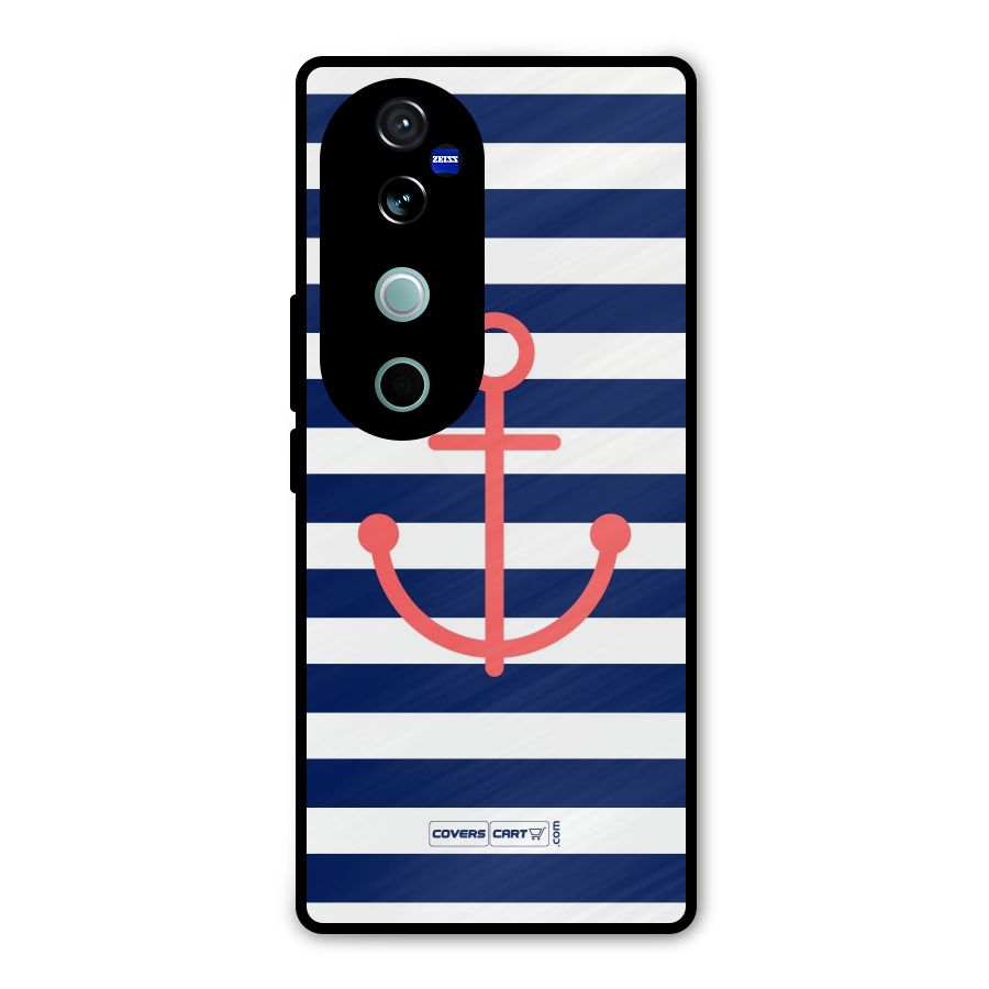 Anchor Stripes Metal Back Case for Vivo V40 Pro