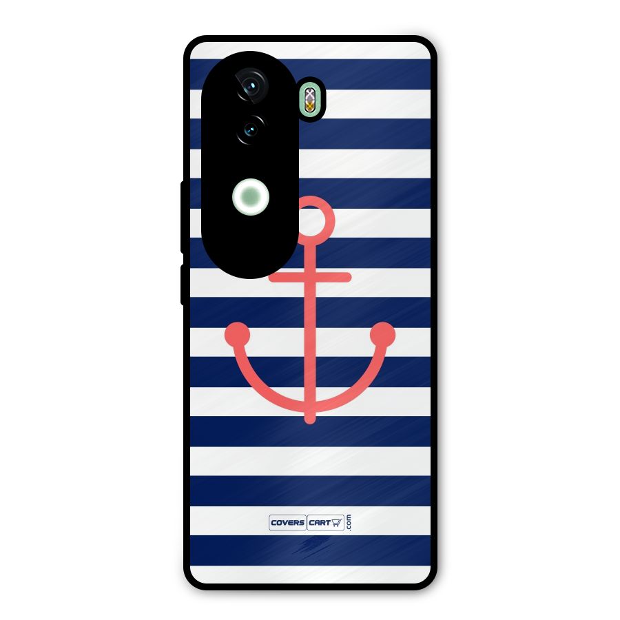 Anchor Stripes Metal Back Case for Vivo V40e