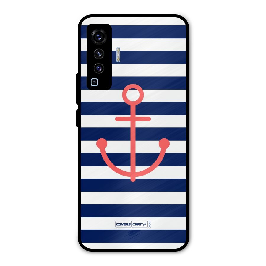 Anchor Stripes Metal Back Case for Vivo X50