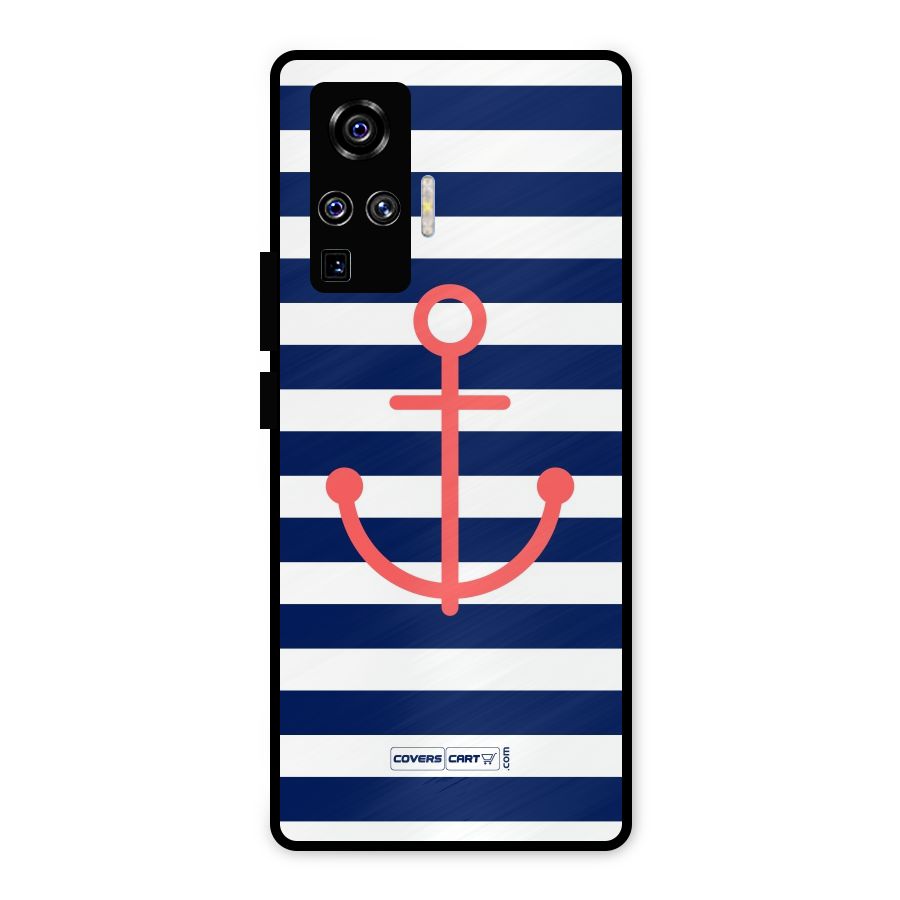Anchor Stripes Metal Back Case for Vivo X50 Pro