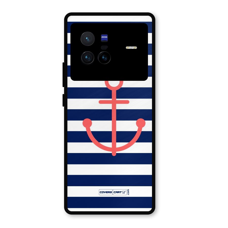 Anchor Stripes Metal Back Case for Vivo X80