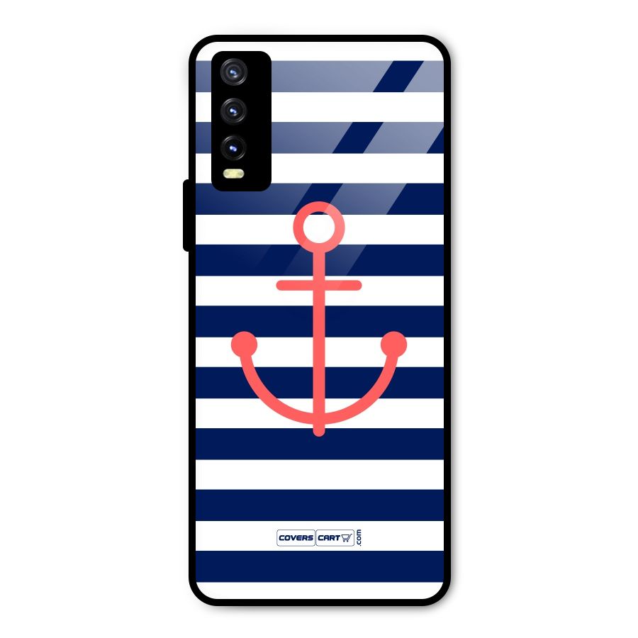Anchor Stripes Metal Back Case for Vivo Y20g
