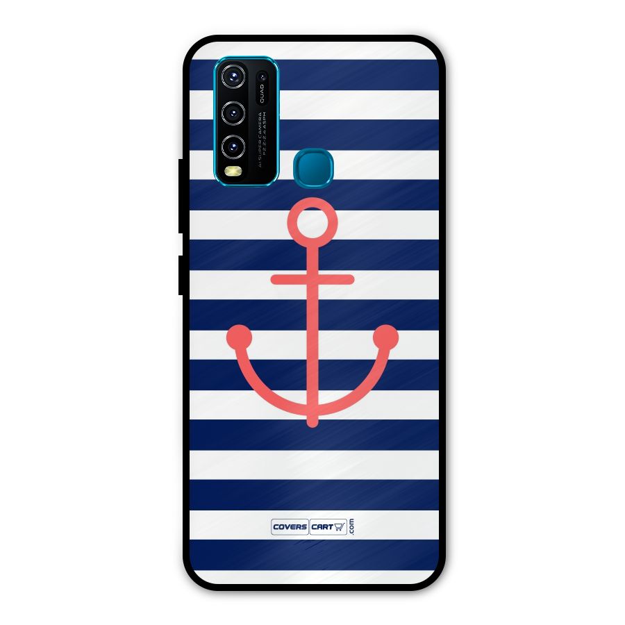 Anchor Stripes Metal Back Case for Vivo Y30