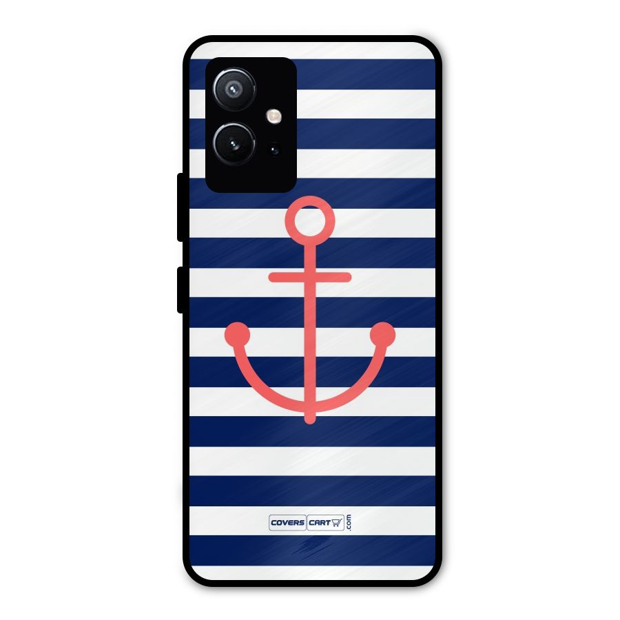 Anchor Stripes Metal Back Case for Vivo Y75 5G