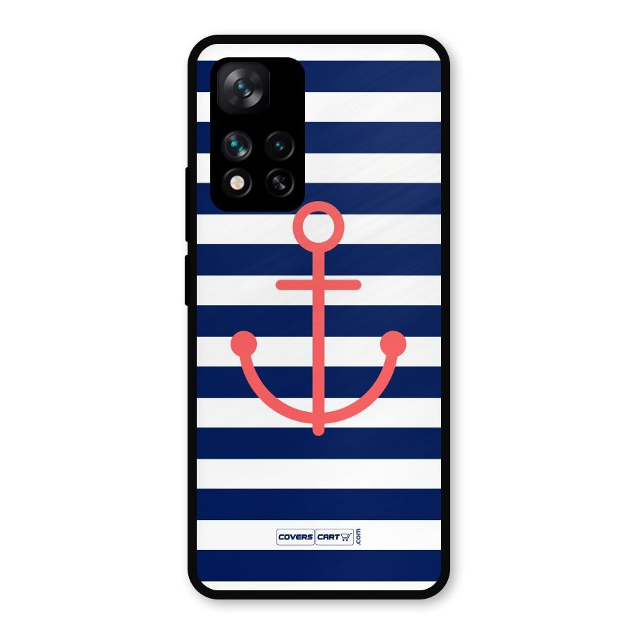 Anchor Stripes Metal Back Case for Xiaomi 11i Hypercharge 5G