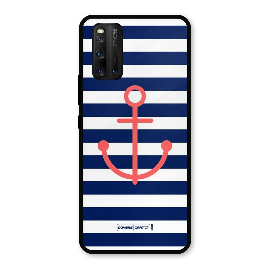 Anchor Stripes Metal Back Case for iQOO 3