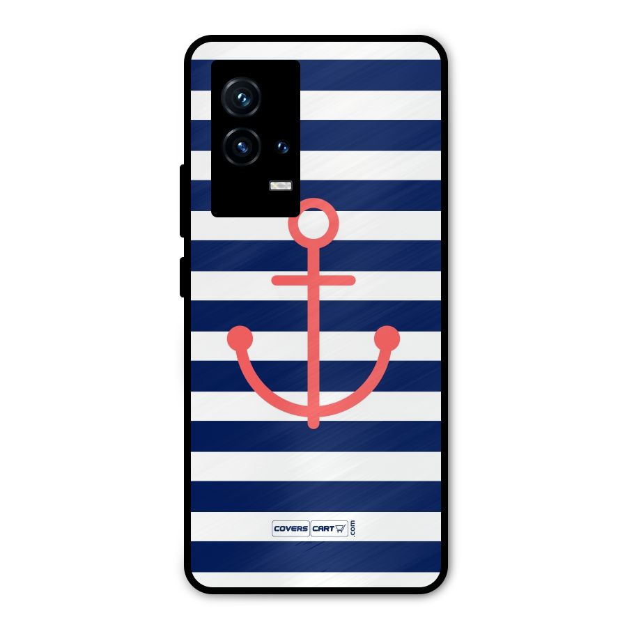 Anchor Stripes Metal Back Case for iQOO 9 5G