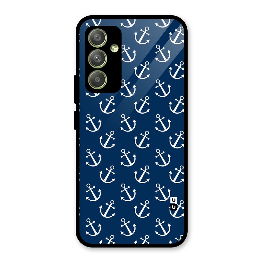 Anchor Zig Pattern Glass Back Case for Galaxy A54