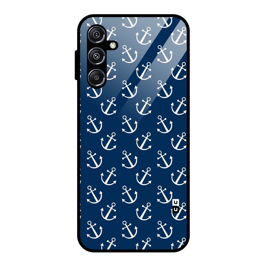Anchor Zig Pattern Glass Back Case for Galaxy M34 5G