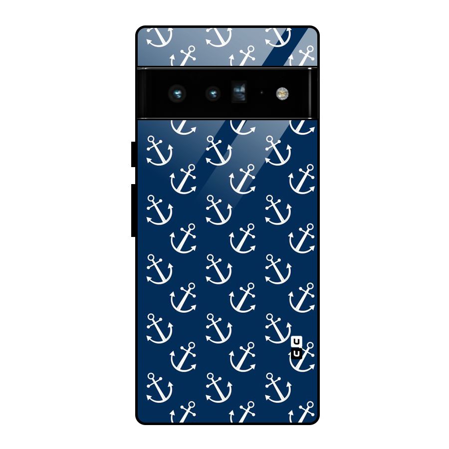 Anchor Zig Pattern Glass Back Case for Google Pixel 6 Pro
