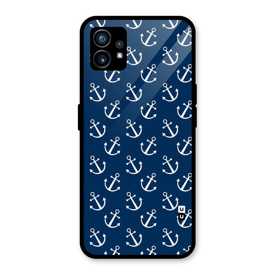 Anchor Zig Pattern Glass Back Case for Nothing Phone 1