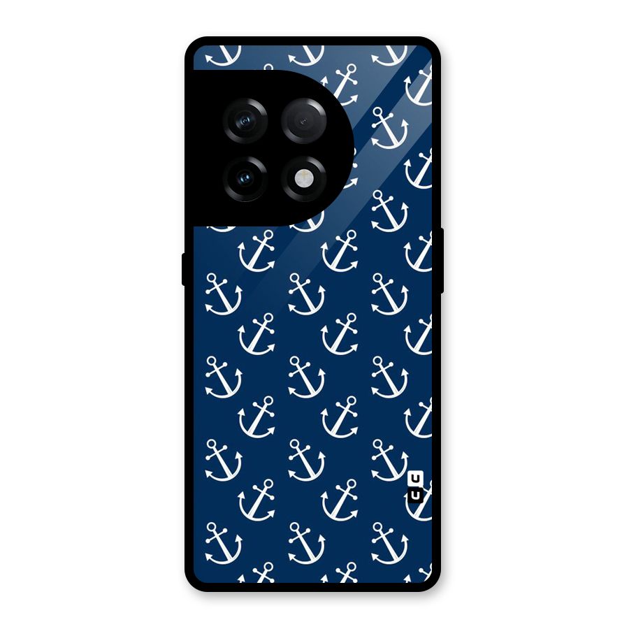 Anchor Zig Pattern Glass Back Case for OnePlus 11R