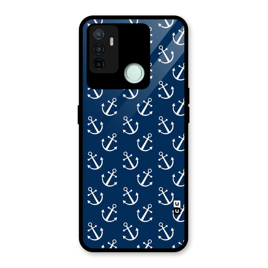 Anchor Zig Pattern Glass Back Case for Oppo A53