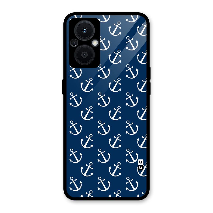 Anchor Zig Pattern Glass Back Case for Oppo F21s Pro 5G
