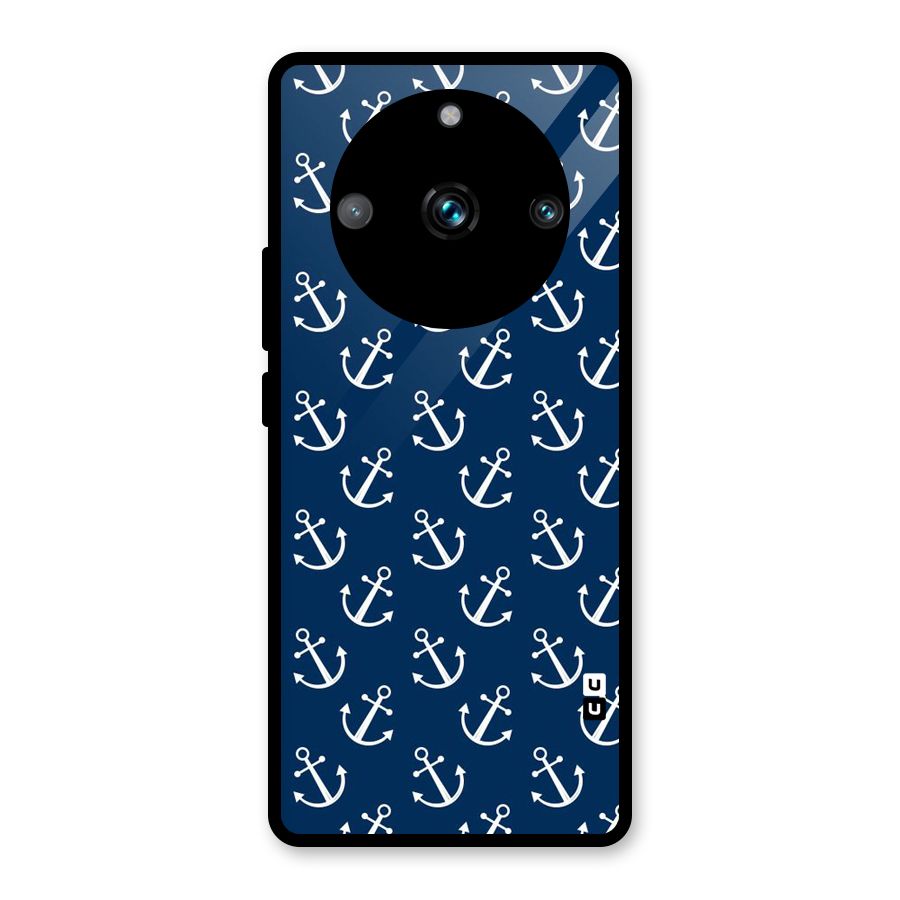 Anchor Zig Pattern Glass Back Case for Realme 11 Pro