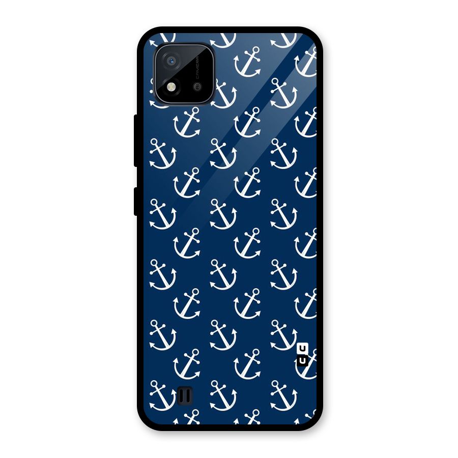 Anchor Zig Pattern Glass Back Case for Realme C11 2021