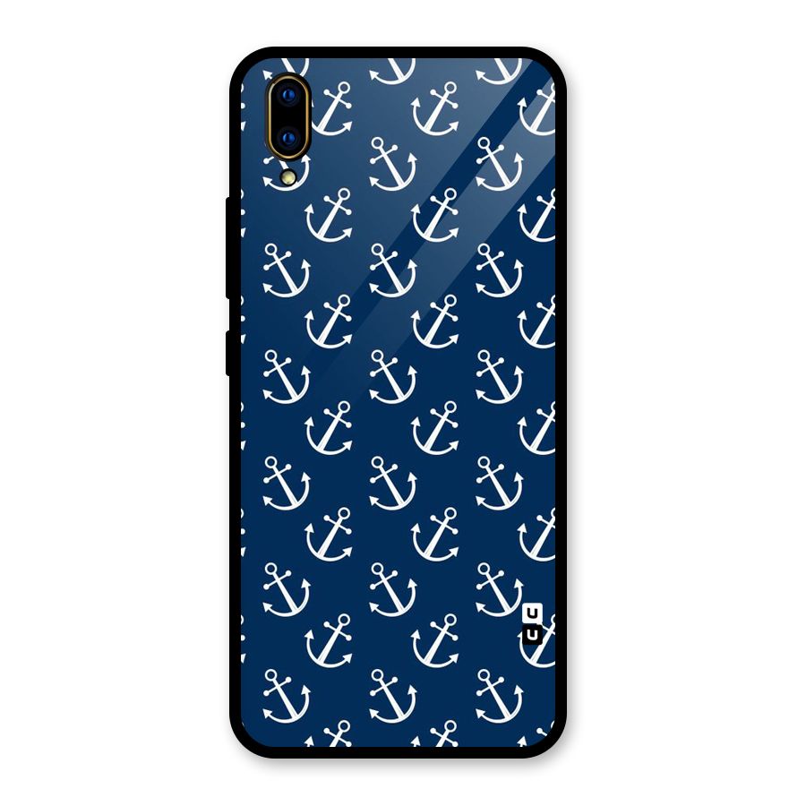 Anchor Zig Pattern Glass Back Case for Vivo V11 Pro