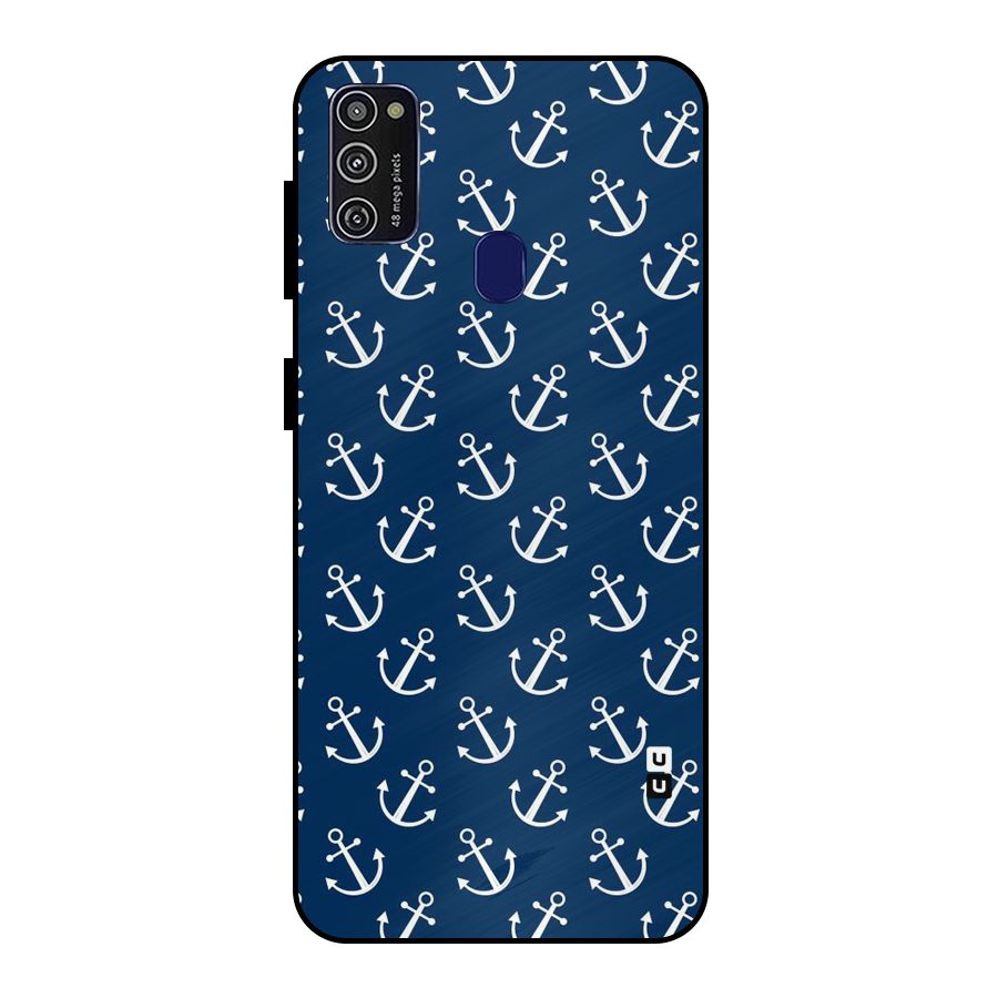 Anchor Zig Pattern Metal Back Case for Galaxy M21
